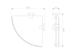 Стеклянная полка для ванной Wonzon & Woghand Easy WW-8117 хром
